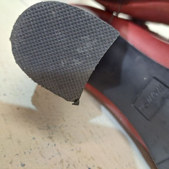 Momo Chelsea Boots Red With Plaid Block Heel Women's Size 10M - Picture 10 of 11